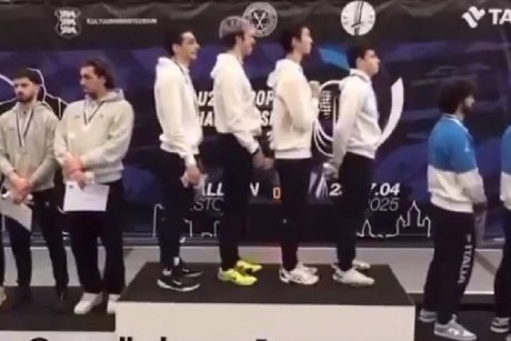 VIDEO Incident diplomatic la CE de scrimă U23. Ce au făcut spadasinii elveţieni a intonarea imnului Israelului