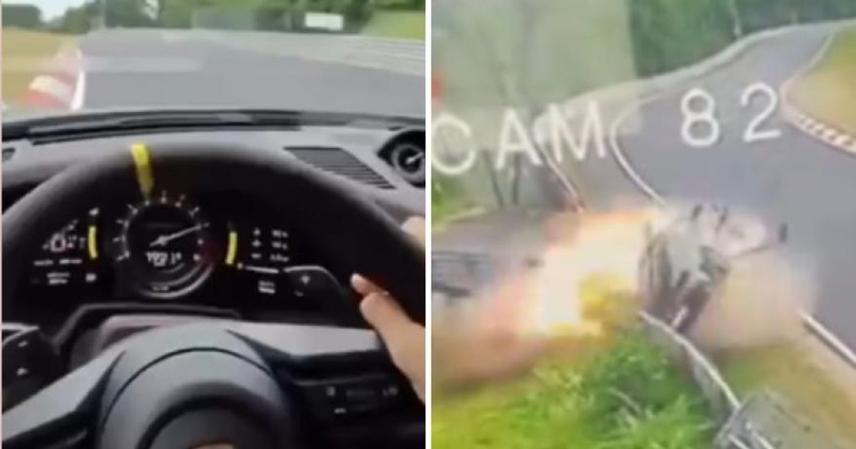 Accident dramatic pe o pistă. Două mașini s-au ciocnit la 200 km/h și s-au făcut praf