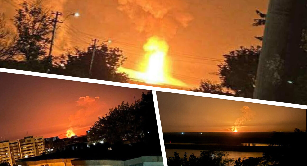 Atac rusesc de amploare la graniță. Imagini din dronă, flăcări uriașe vizibile din Brăila, Tulcea și Galați, spun localnicii