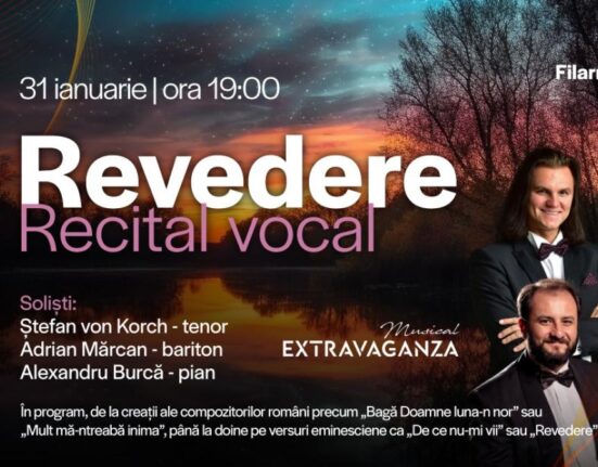 Recitalul „REVEDERE”, pe versuri eminesciene, susținut de tenorul Ştefan Von Korch la Filarmonica Braşov pe 31 ianuarie