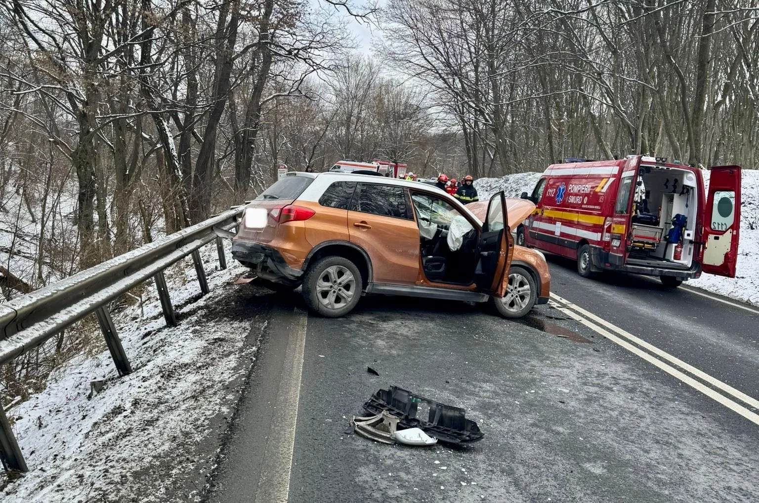 În accident au fost implicate cinci mașini FOTO: ISU Sibiu