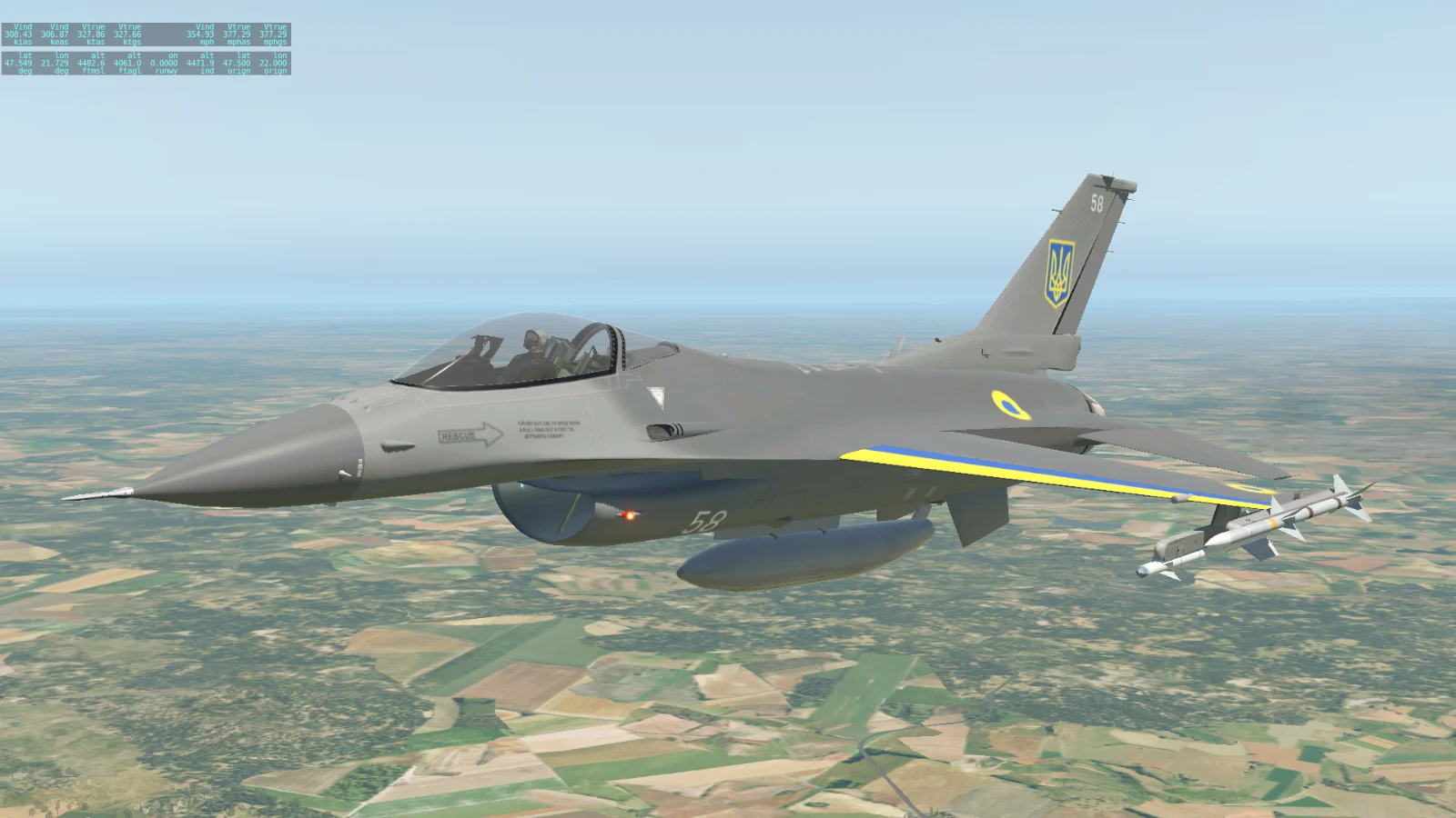 Avion F 16 ucrainean/FOTO:X