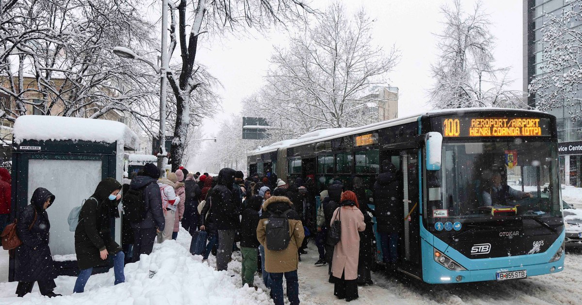 Copaci doborâţi, peste 40 de maşini avariate și trafic aerian îngreunat din cauza viscolului. Peste 100 de intervenții ale ISU București și Ilfov