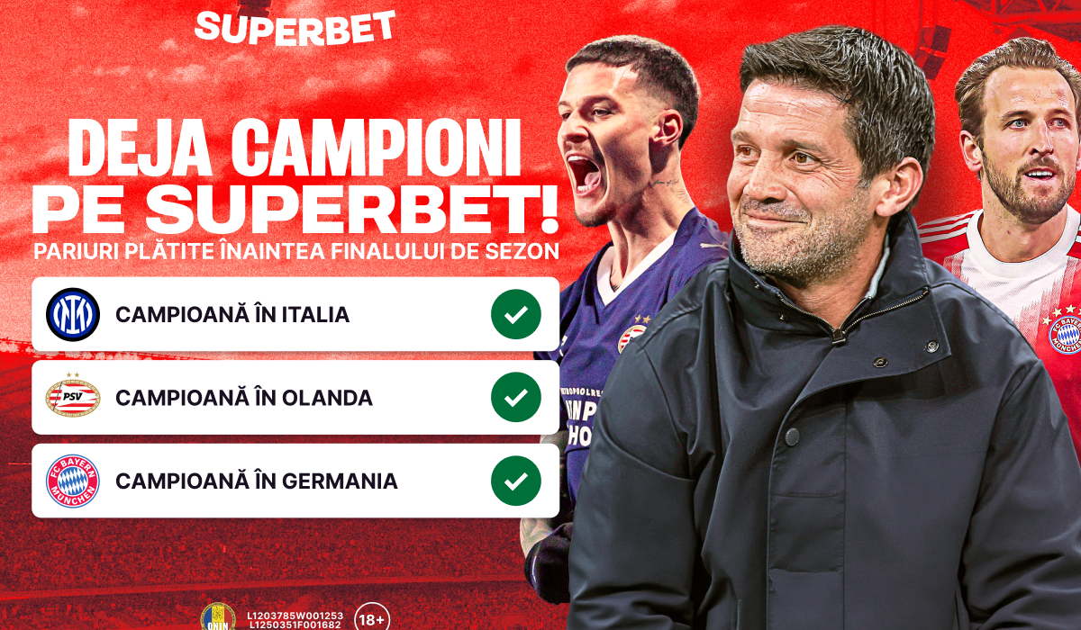 Chivu și Man, deja campioni pe Superbet: pariuri plătite înaintea finalului de sezon!