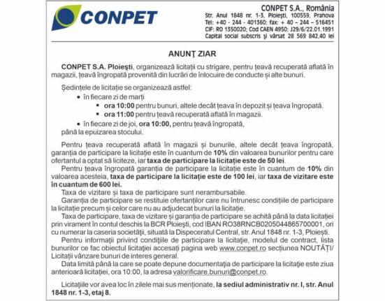 Anunț ziar